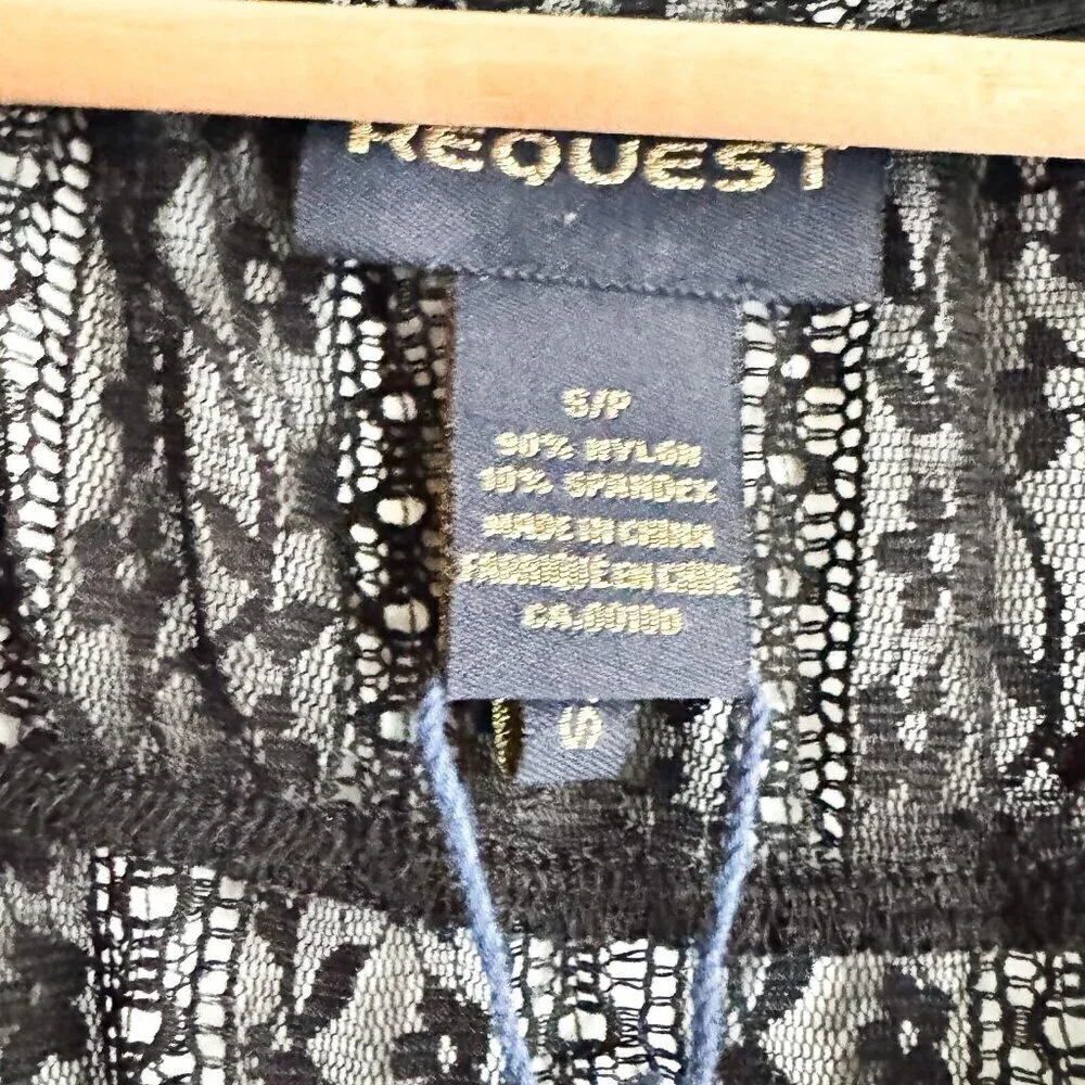 Vintage Request Black Lace Babydoll Chemise Top S NWT